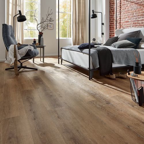 Pavimento in vinile - BRUSHED OAK BROWN  - JAB ANSTOETZ FLOORING - da interno / per gradini / per ufficio