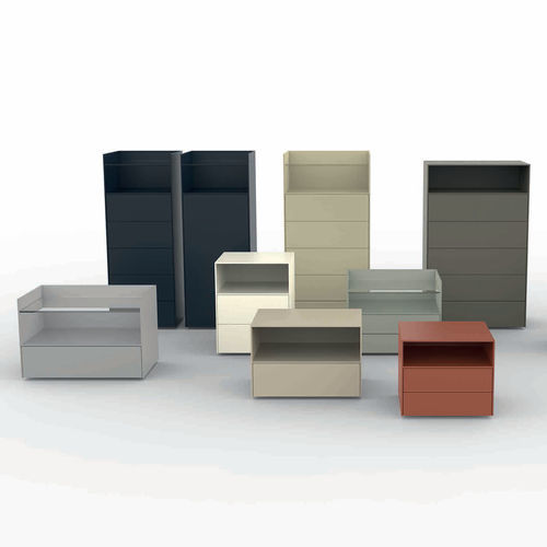 Comodino contemporaneo - AN Collection GmbH - in legno laccato / con supporto in legno laccato / rettangolare