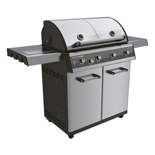 Barbecue a gas - DUALCHEF S 425 G - Fontana Forni s.r.l. - con rotelle / in acciaio inossidabile / in porcellana