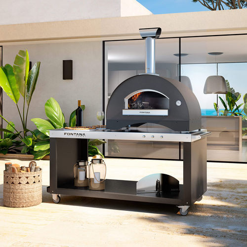 Carrello di servizio - PIZZA-DESK - Fontana Forni s.r.l. - contract / da giardino / in acciaio inossidabile