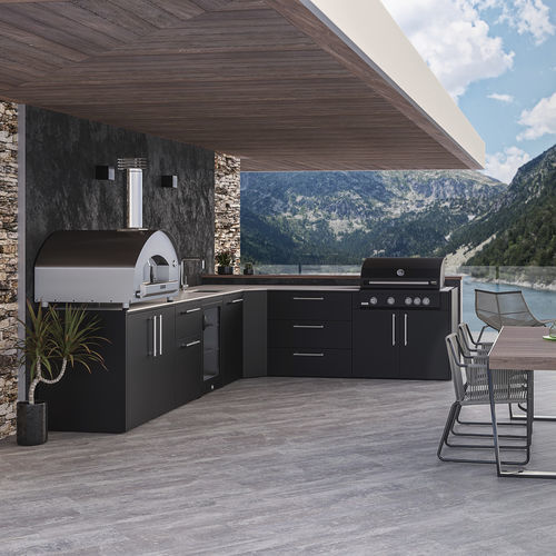 Cucina da esterno - Elysia  - Fontana Forni s.r.l. - contemporanea / in pietra / con isola