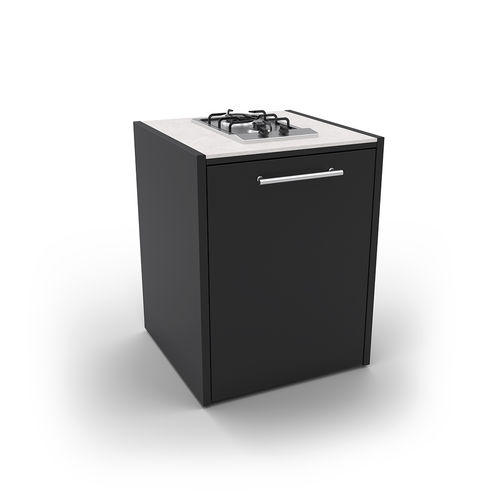 Elemento da cucina autoportante - ELYSIA BURNER - Fontana Forni s.r.l. - per cucina esterna / con zona di cottura frontale / in pietra sinterizzata