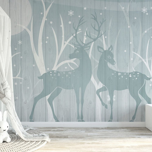 Carta da parati contemporanea - tendance biche forêt - MuralConcept - in tessuto non tessuto / panoramica / con animali