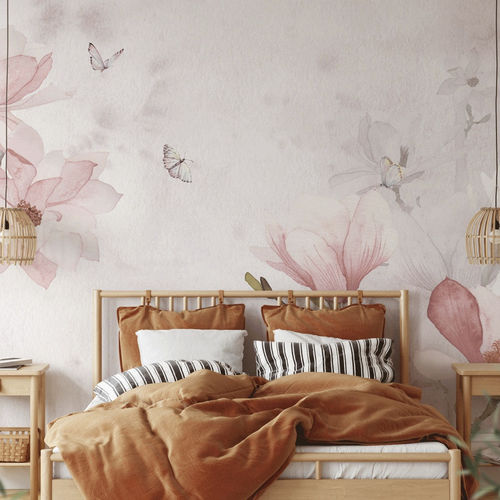 Carta da parati contemporanea - aquarelle magnolia - MuralConcept - in tessuto non tessuto / con motivi floreali / panoramica