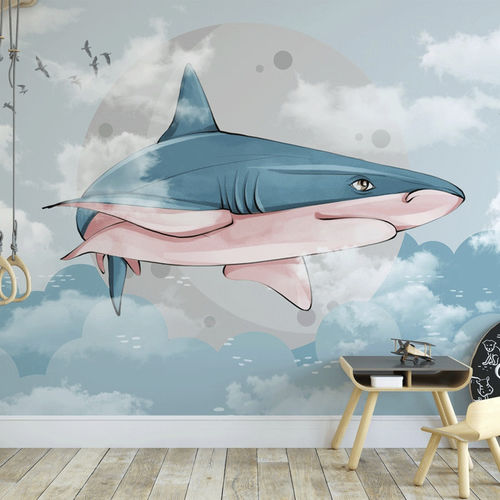Carta da parati contemporanea - océan requin mer - MuralConcept - in tessuto non tessuto / panoramica / con animali