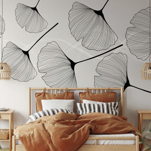Carta da parati contemporanea - tendance ginkgo - MuralConcept - in tessuto non tessuto / con motivi floreali / panoramica