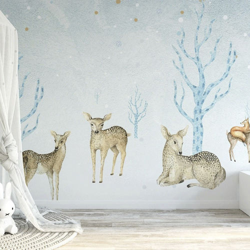 Carta da parati contemporanea - forêt & daims - MuralConcept - in tessuto non tessuto / con motivi naturali / con animali