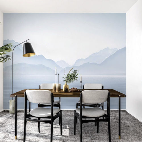 Carta da parati contemporanea - Annecy & son lac paisible - MuralConcept - in tessuto non tessuto / monocromatica / con motivo stampato