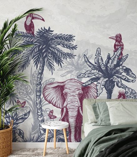 Carta da parati contemporanea - tropical exotisme marbré - MuralConcept - in tessuto non tessuto / con motivi naturali / panoramica