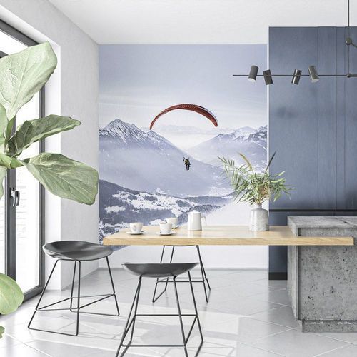 Carta da parati contemporanea - montagne fly in the Alps - MuralConcept - in tessuto non tessuto / panoramica / multicolore