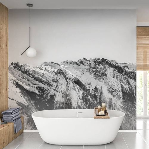 Carta da parati contemporanea - montagne Grand Massif - MuralConcept - in tessuto non tessuto / panoramica / bianca