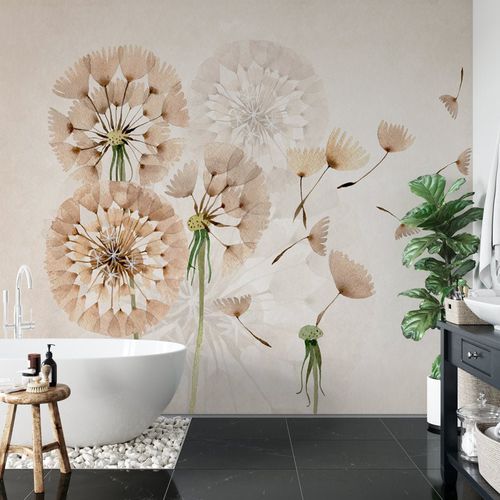 Carta da parati contemporanea - pissenlit - MuralConcept - in tessuto non tessuto / con motivi floreali / marrone