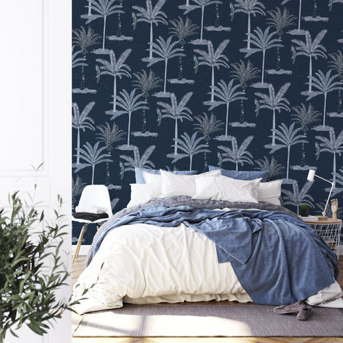 Carta da parati contemporanea - palmier jungle - MuralConcept - in tessuto non tessuto / con motivi naturali / grigia