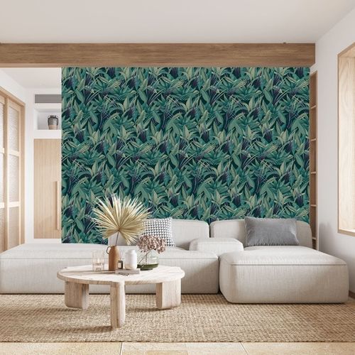 Carta da parati contemporanea - tendance feuille - MuralConcept - in tessuto non tessuto / panoramica / verde