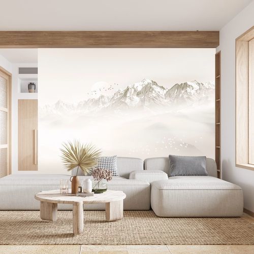 Carta da parati contemporanea - matin brumeux Mont Blanc - MuralConcept - in tessuto non tessuto / panoramica / con motivo stampato