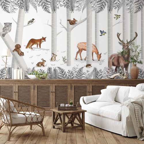 Carta da parati contemporanea - bois enchanté - MuralConcept - in tessuto non tessuto / panoramica / con animali
