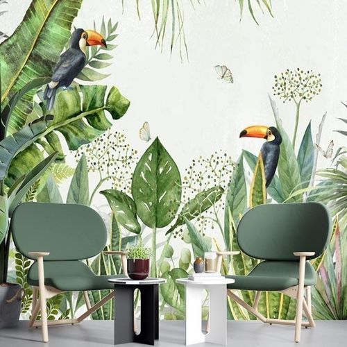 Carta da parati contemporanea - Jungle oiseau exotique - MuralConcept - in tessuto non tessuto / con motivi naturali / panoramica