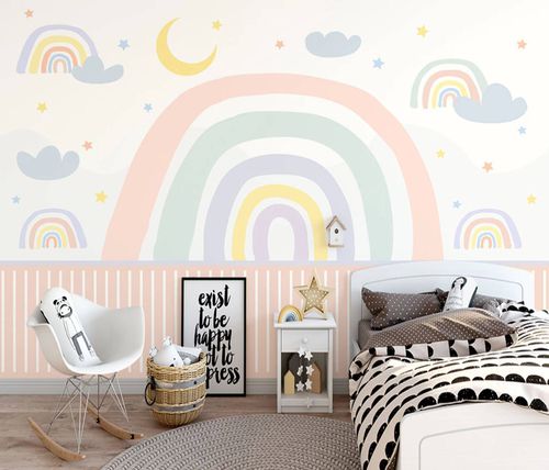 Carta da parati contemporanea - arc en ciel - MuralConcept - in tessuto non tessuto / con motivo per bambini / multicolore