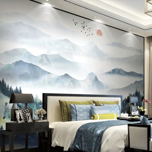 Carta da parati contemporanea - Mountain & Scandinave - MuralConcept - in tessuto non tessuto / panoramica / grigia