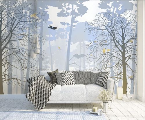Carta da parati contemporanea - forêt & fraîcheur de l'aube - MuralConcept - in tessuto non tessuto / con motivi naturali / panoramica