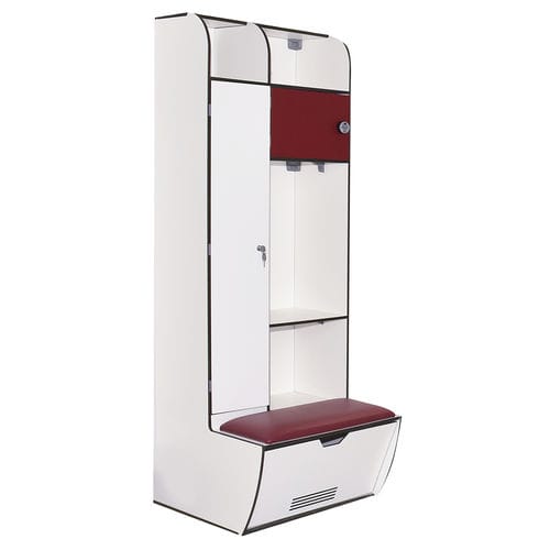 Armadietto spogliatoio con panchina integrata - LUCKY - Omsi srl - in HPL / a chiave / a combinazione