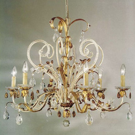 Lampadario contemporaneo - LORENA - COSMOTRE SRL - in ferro modellato / da 8 lampadine / contract