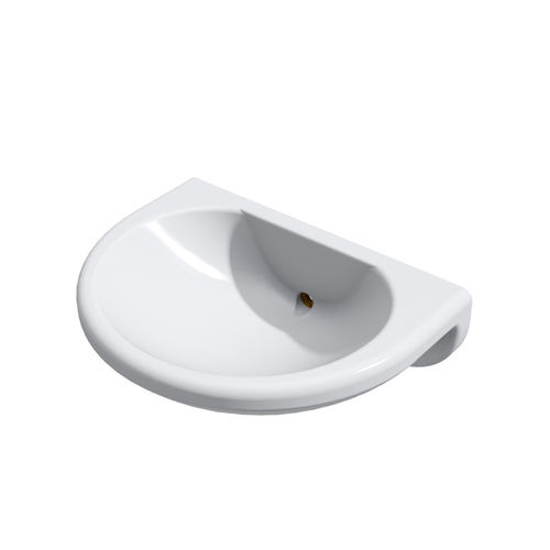 Lavabo sospeso - WHB-100 - Wallgate Ltd - in ceramica / in Solid Surface / a forma di D