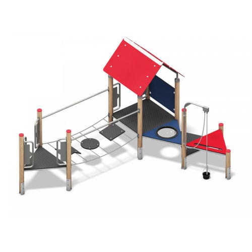 Struttura ludica per parco giochi - HARENA - Playparc - in acciaio inossidabile / in HPL / modulare