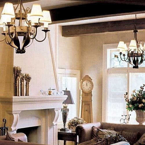 Cornice per camino aspetto tradizionale - ALEXANDER  - Tartaruga Design Inc - in calcestruzzo / beige