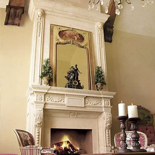 Trumeau per camino aspetto tradizionale - BEDFORD – OVERMANTEL - Tartaruga Design Inc - in pietra