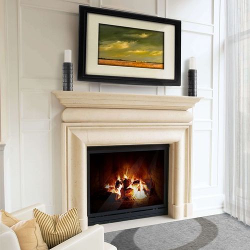 Cornice per camino aspetto tradizionale - BOLECTION LOWER MANTEL – OVOLO FRIEZE - Tartaruga Design Inc - in pietra / bianca
