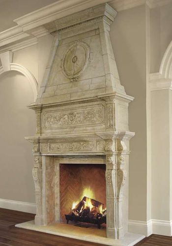 Trumeau per camino aspetto tradizionale - BORDEAUX – OVERMANTEL - Tartaruga Design Inc - in pietra / bianco