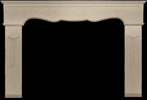 Cornice per camino contemporanea - FRENCH PROVINCIAL - Tartaruga Design Inc - in pietra / bianca