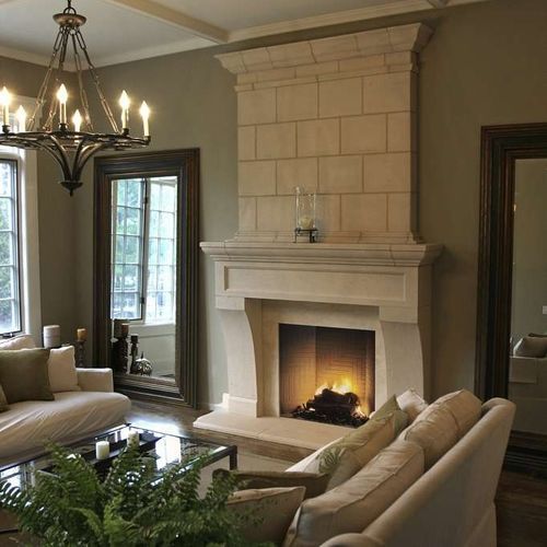 Cornice per camino in stile - HENRY IV - Tartaruga Design Inc - in pietra / bianca