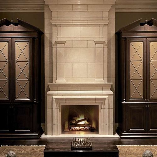 Trumeau per camino classico - MEREWORTH – OVERMANTEL - Tartaruga Design Inc - in pietra / bianco