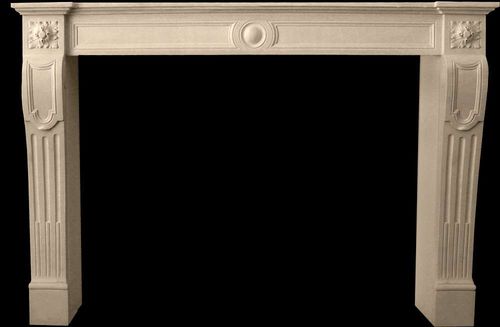 Cornice per camino Luigi XVI - NEO-CLASSICAL - Tartaruga Design Inc - in pietra / bianca
