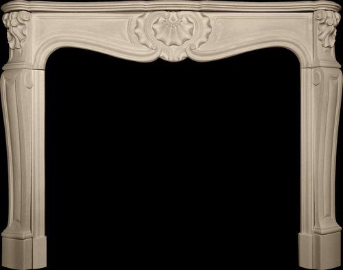 Cornice per camino in stile Luigi XV - SMALL  - Tartaruga Design Inc - in pietra / bianca