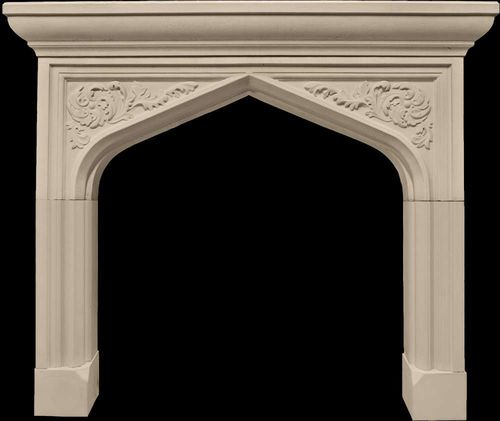 Cornice per camino classica - TUDOR  - Tartaruga Design Inc - in pietra / bianca
