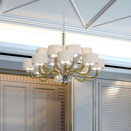 Lampadario contemporaneo - TIEPOLO  - PIUMATI - in vetro di Murano / in vetro soffiato / in vetro fumè