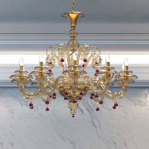 Lampadario contemporaneo - VESPUCCI   - PIUMATI - in vetro di Murano / in vetro soffiato / in vetro fumè