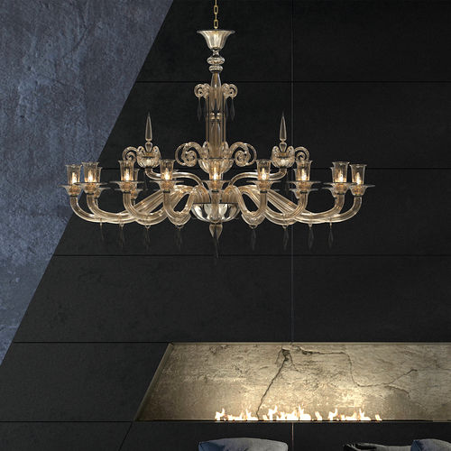 Lampadario contemporaneo - CELLINI - PIUMATI - in vetro di Murano / in vetro soffiato / in vetro fumè