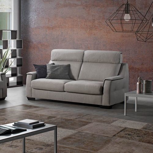 Divano contemporaneo - Zoe - Vitarelax - in tessuto / in pelle / grigio