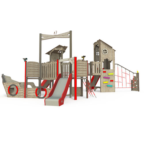 Struttura ludica per parco giochi - KA 15-4001-V29 - QUALI-Cité - per enti locali / in metallo / in corda