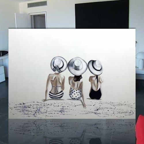 Quadro acrilico - MUJERES PLAYA AZUL MARINO - OHORIGINAL BUSINESS SL - misto / dipinto a mano / arte figurativa