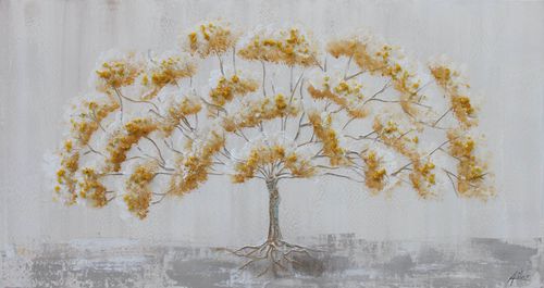 Quadro acrilico - ÁRBOL DE LA VIDA AMARILLO  - OHORIGINAL BUSINESS SL - misto / dipinto a mano / paesaggio