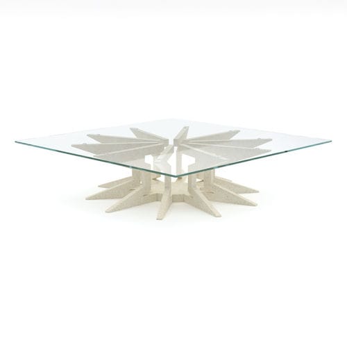 Tavolino basso con supporto in marmo - Sunshine - Pistore Marmi - contemporaneo / in vetro / quadrato