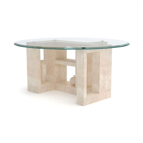 Tavolo con supporto in marmo - Archeology 2 - Pistore Marmi - contemporaneo / in vetro / rotondo