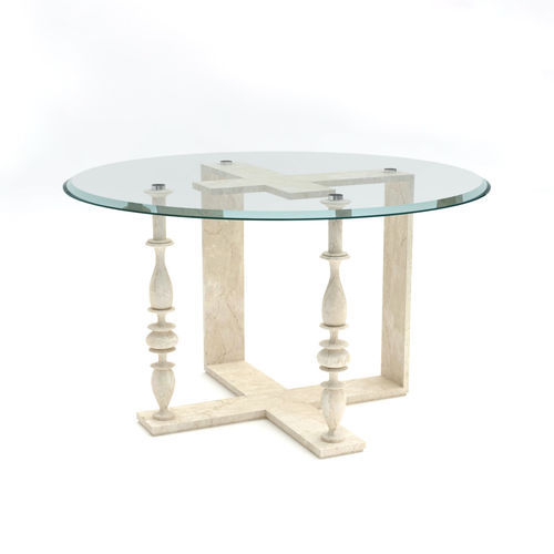 Tavolo con supporto in marmo - Columns Frame - Pistore Marmi - contemporaneo / in vetro / rotondo