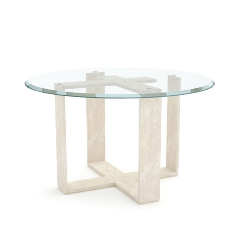 Tavolo con supporto in marmo - Simple Frame - Pistore Marmi - contemporaneo / in vetro / rotondo