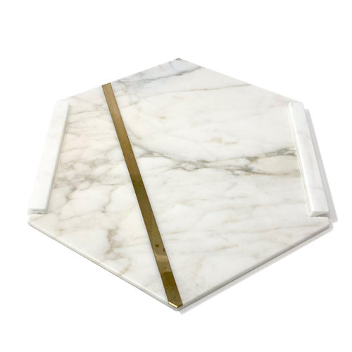Vassoio di servizio in marmo - Brass - Pistore Marmi - in marmo di Carrara / per uso residenziale / per hotel